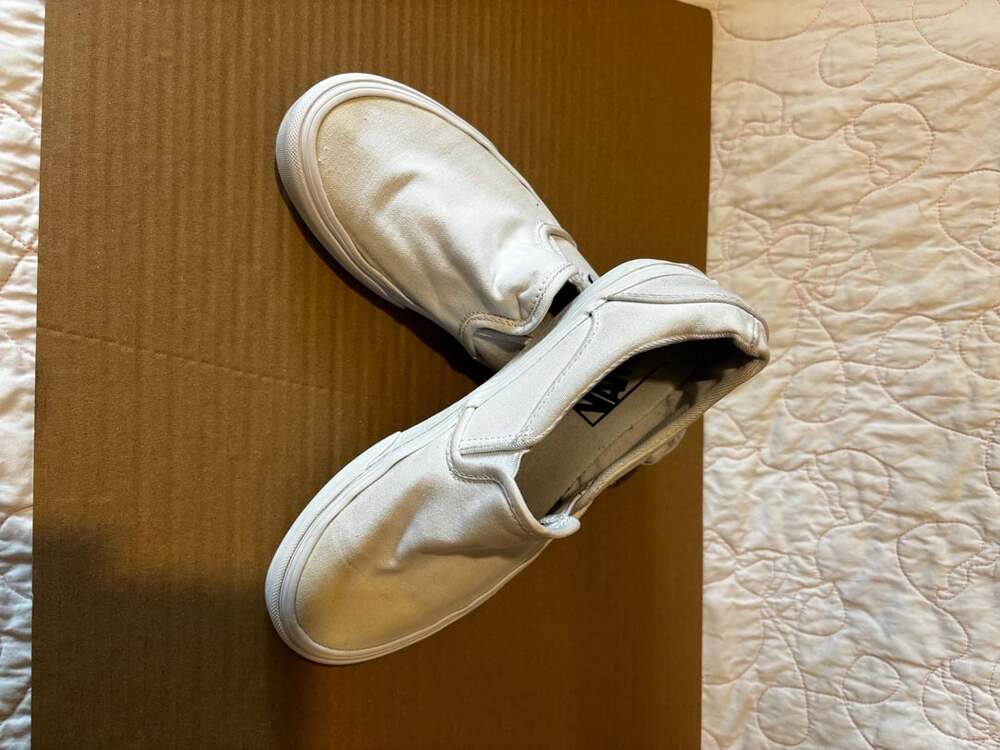 Vans Classic Slip-On Size 6.0 White Canvas Sneakers